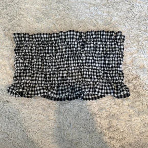 Zara Gingham Tube Top - Picture 3 of 5